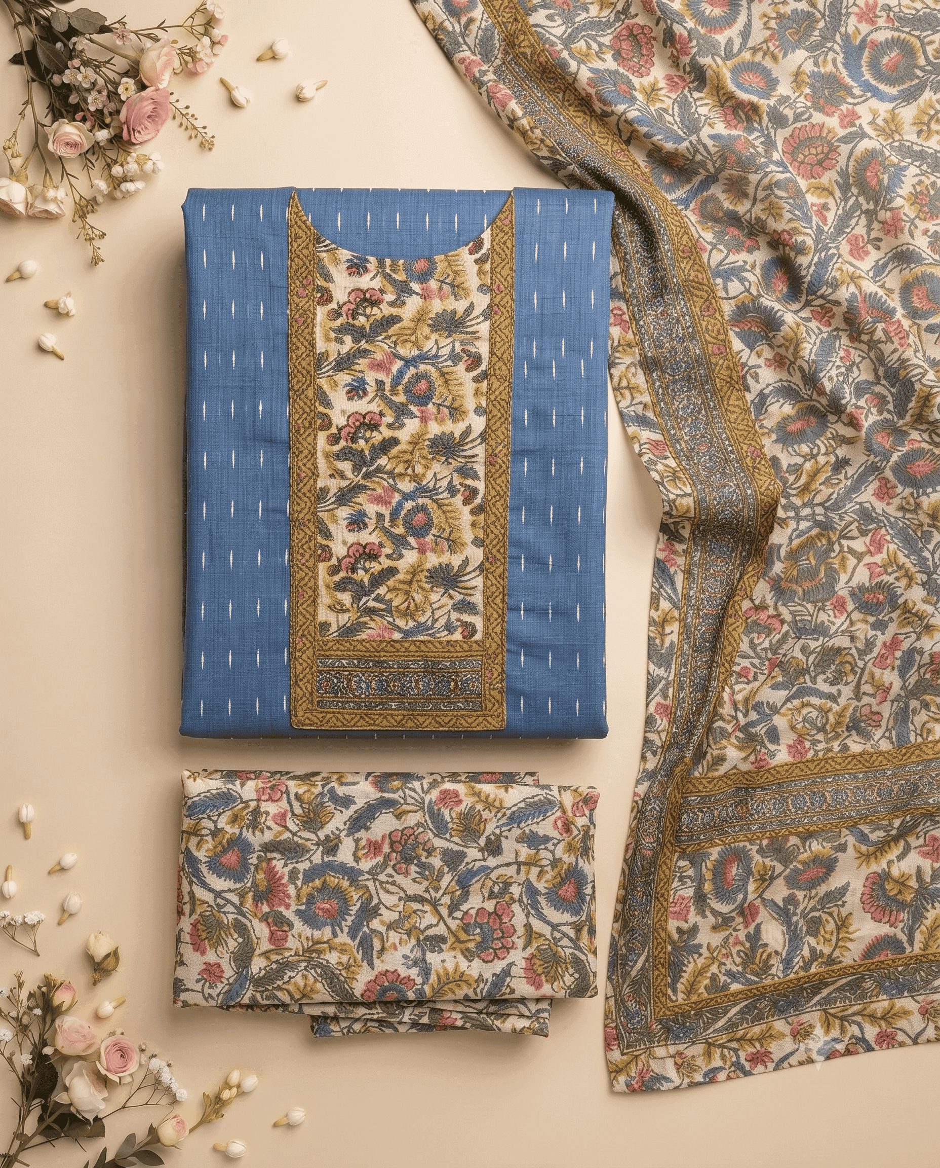 Slate blue pure cotton